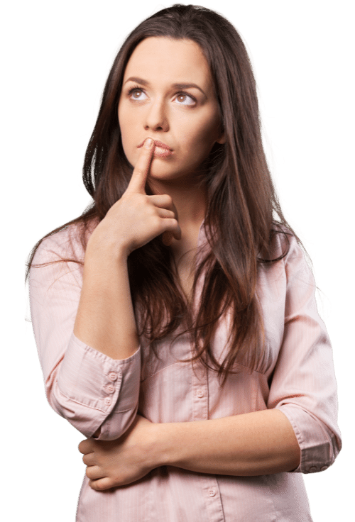 fiatal lány gondolkodik